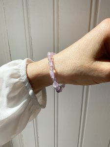 Bracelet pierres roulées améthyste lavande