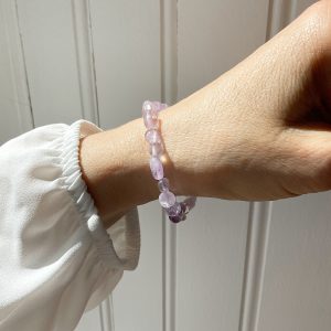 Bracelet pierres roulées améthyste lavande