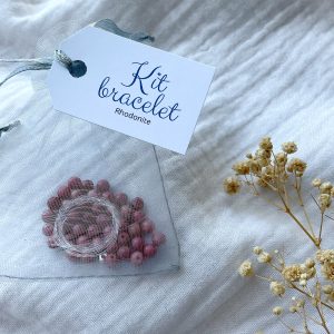 Kit bracelet boule 4mm rhodonite