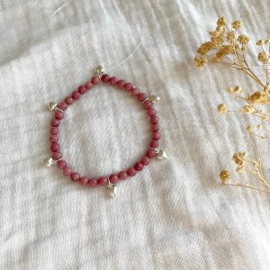 Kit bracelet boule 4mm rhodonite