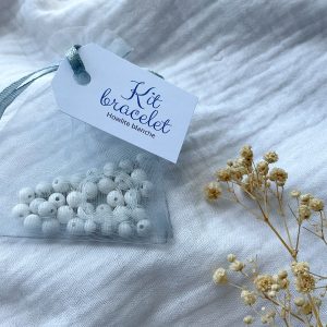 Kit bracelet boule 6mm howlite blanche