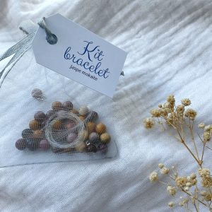 Kit bracelet boule 6mm jaspe mokaïte