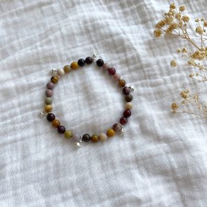 Kit bracelet boule 6mm jaspe mokaïte