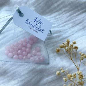 Kit bracelet boule 6mm quartz rose