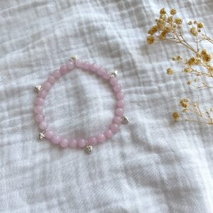 Kit bracelet boule 6mm quartz rose