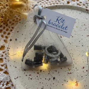 Kit bracelet tube 12mm obsidienne flocon de neige