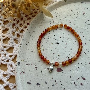 Kit petite fille bracelet boule 4mm cornaline