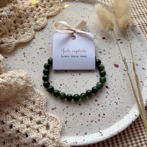 Bracelet boule 8mm jade néphrite