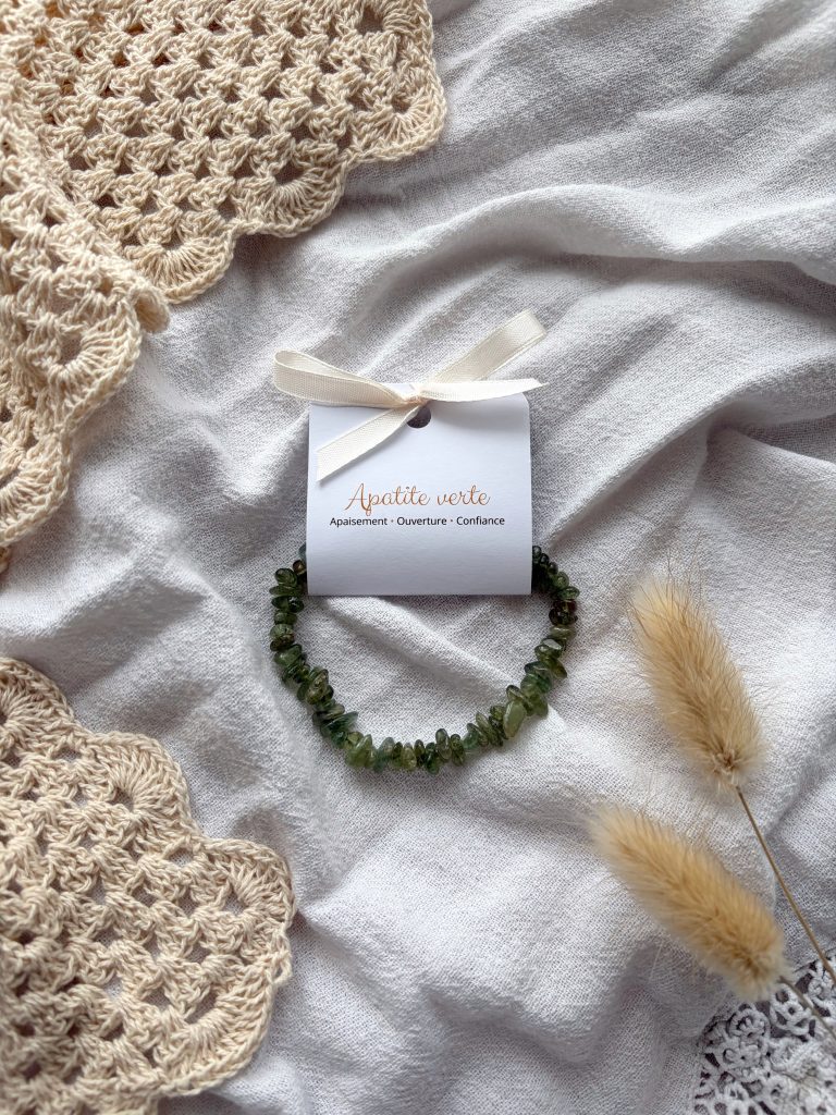 Bracelet baroque apatite verte