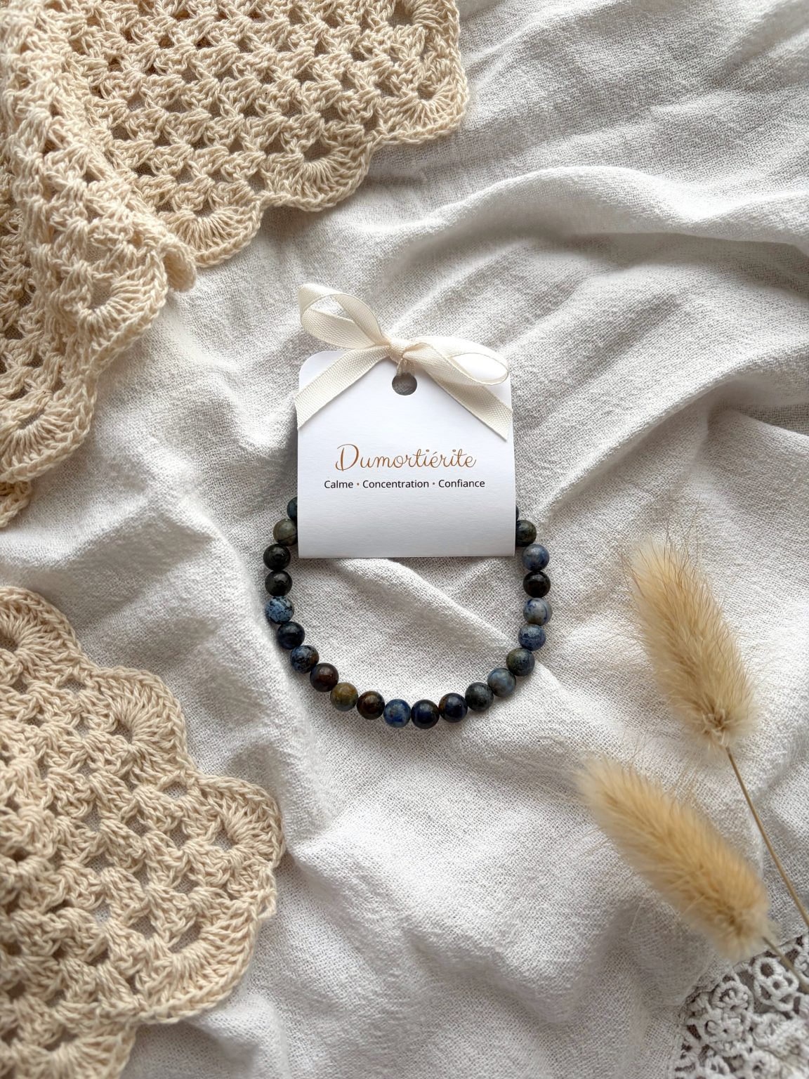 Bracelet boule 6mm dumortiérite