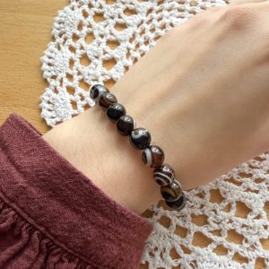 Bracelet boule 8mm agate oeil