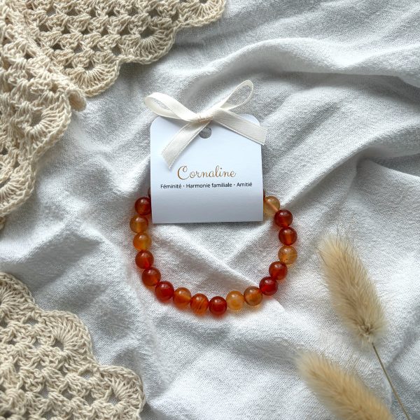 Bracelet boule 8mm cornaline