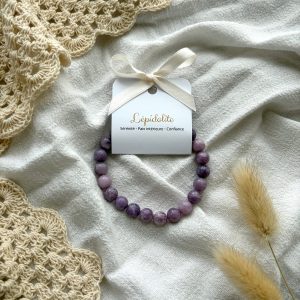 Bracelet boule 8mm lépidolite
