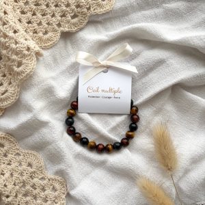Bracelet boule 8mm oeil multiple